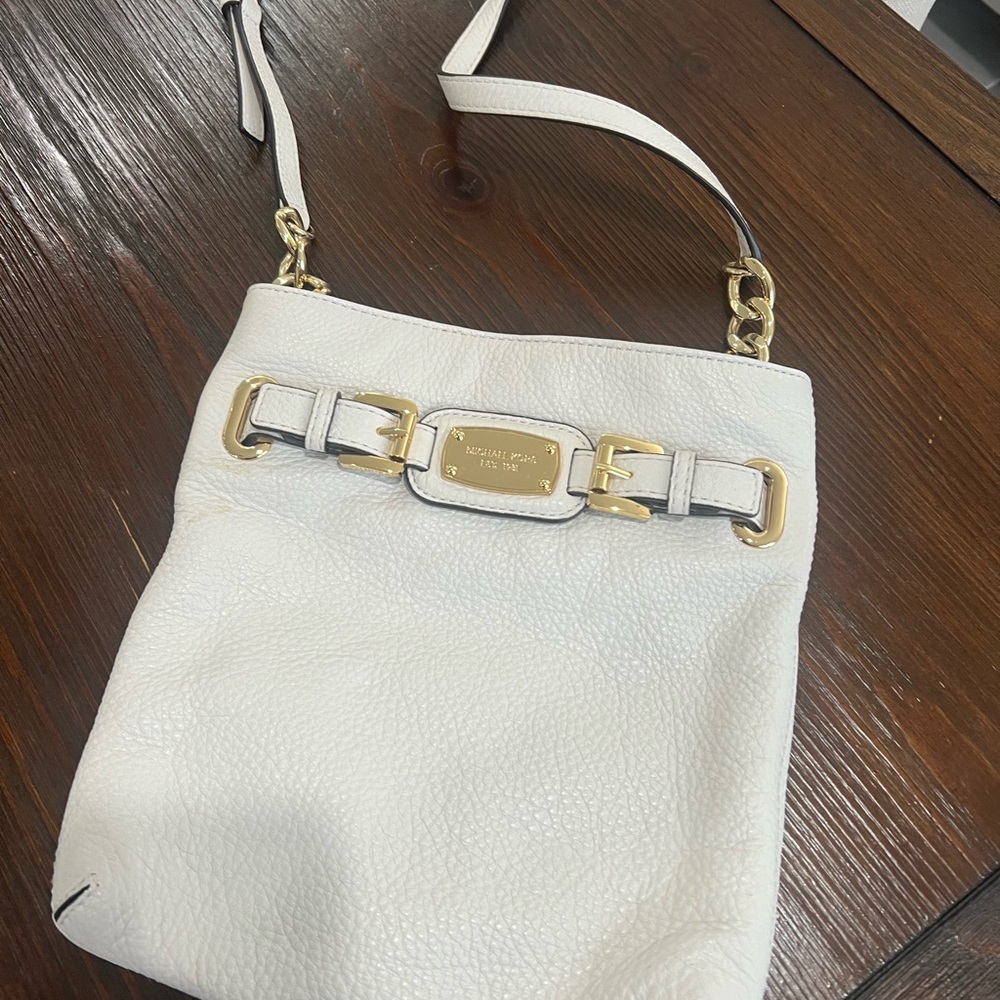 Michael Kors White Leather Crossbody Bag
